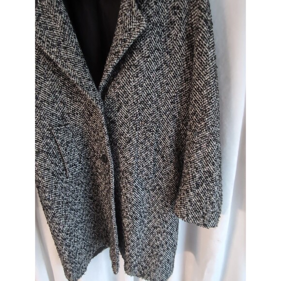 Vintage New York Girl Gray Coat Women's Size 7 Shell Tweed Polyester Lining - Picture 3 of 13